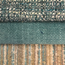 Load image into Gallery viewer, Crypton Water Stain Resistant MCM Mid Century Modern Teal Seafoam Green Aqua Beige Tweed Upholstery Fabric