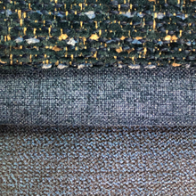 Load image into Gallery viewer, Crypton Water Stain Resistant MCM Mid Century Modern Navy Blue Denim Blue Ocean Blue Tweed Upholstery Fabric
