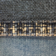Load image into Gallery viewer, Crypton Water Stain Resistant MCM Mid Century Modern Dark Blue Deep Blue Steel Blue Tweed Upholstery Fabric