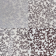 Load image into Gallery viewer, Nautical Coral Beige Charcoal Brown Cut Velvet Upholstery Fabric