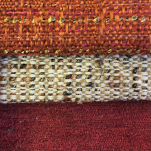 Load image into Gallery viewer, Crypton Water Stain Resistant MCM Mid Century Modern Red Orange Off-White Beige Ruby Red Tweed Upholstery Fabric