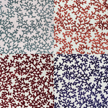 Load image into Gallery viewer, Nautical Coral Teal Rusty Red Navy Cut Velvet Upholstery Fabric