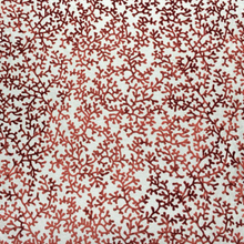 Load image into Gallery viewer, Nautical Coral Teal Rusty Red Navy Cut Velvet Upholstery Fabric
