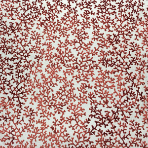 Nautical Coral Teal Rusty Red Navy Cut Velvet Upholstery Fabric