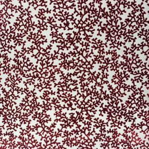 Nautical Coral Teal Rusty Red Navy Cut Velvet Upholstery Fabric