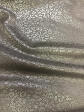 Load image into Gallery viewer, Linen Viscose Poly Silver Grey Metallic Animal Pattern Cheetah Upholstery Drapery Fabric