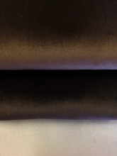 Load image into Gallery viewer, Chocolate Dark Brown Silver Grey Velvet Upholstery Drapery Fabric / RM Villa