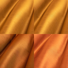 Load image into Gallery viewer, Faux Silk Old Gold Brass Rusty Brown Rusty Coral Drapery Fabric