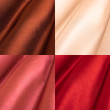 Load image into Gallery viewer, Faux Silk Copper Brown Blush Rose Coral Rusty Red Drapery Fabric