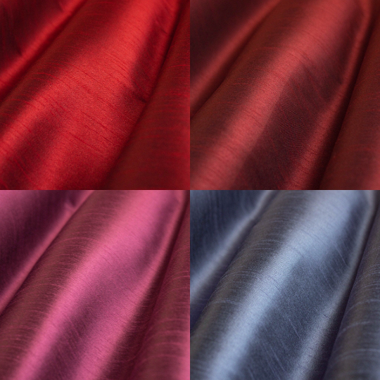 Faux Silk Cherry Red Wine Red Purple Amethyst Purple Drapery Fabric