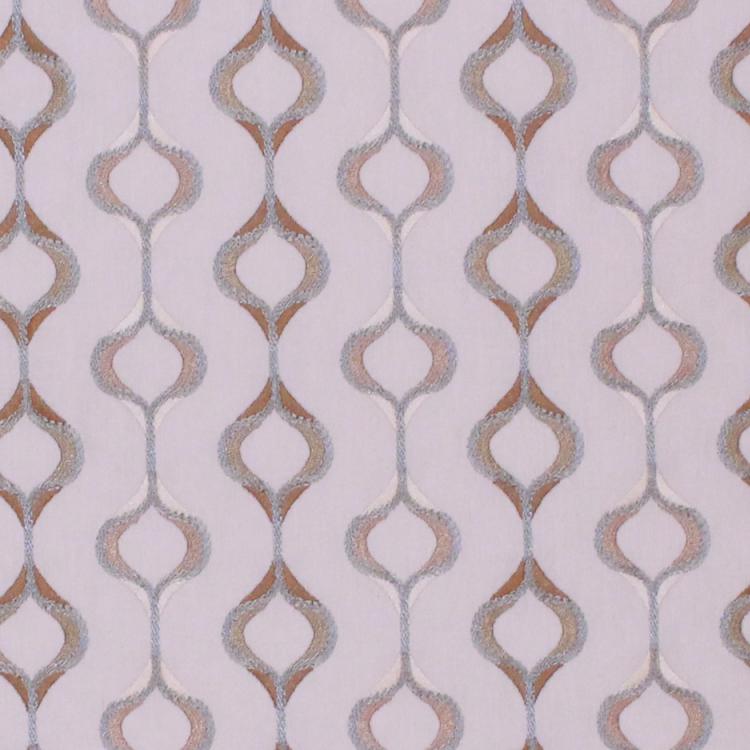 Reagan Embroidered Aqua Sage Green White Drapery Upholstery Fabric / Aquarius