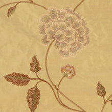 Load image into Gallery viewer, Embroidered Silk Floral Drapery Fabric / Wheat / U222