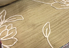 Load image into Gallery viewer, Embroidered Botanical Drapery Fabric Beige Gold Blue Gray Ivory / RMIL13