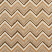 Load image into Gallery viewer, Essentials Outdoor Upholstery Drapery Сhevron Fabric / Brown Beige White
