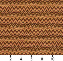 Load image into Gallery viewer, Essentials Сhevron Upholstery Fabric Brown Pink Beige / Tiki Flame