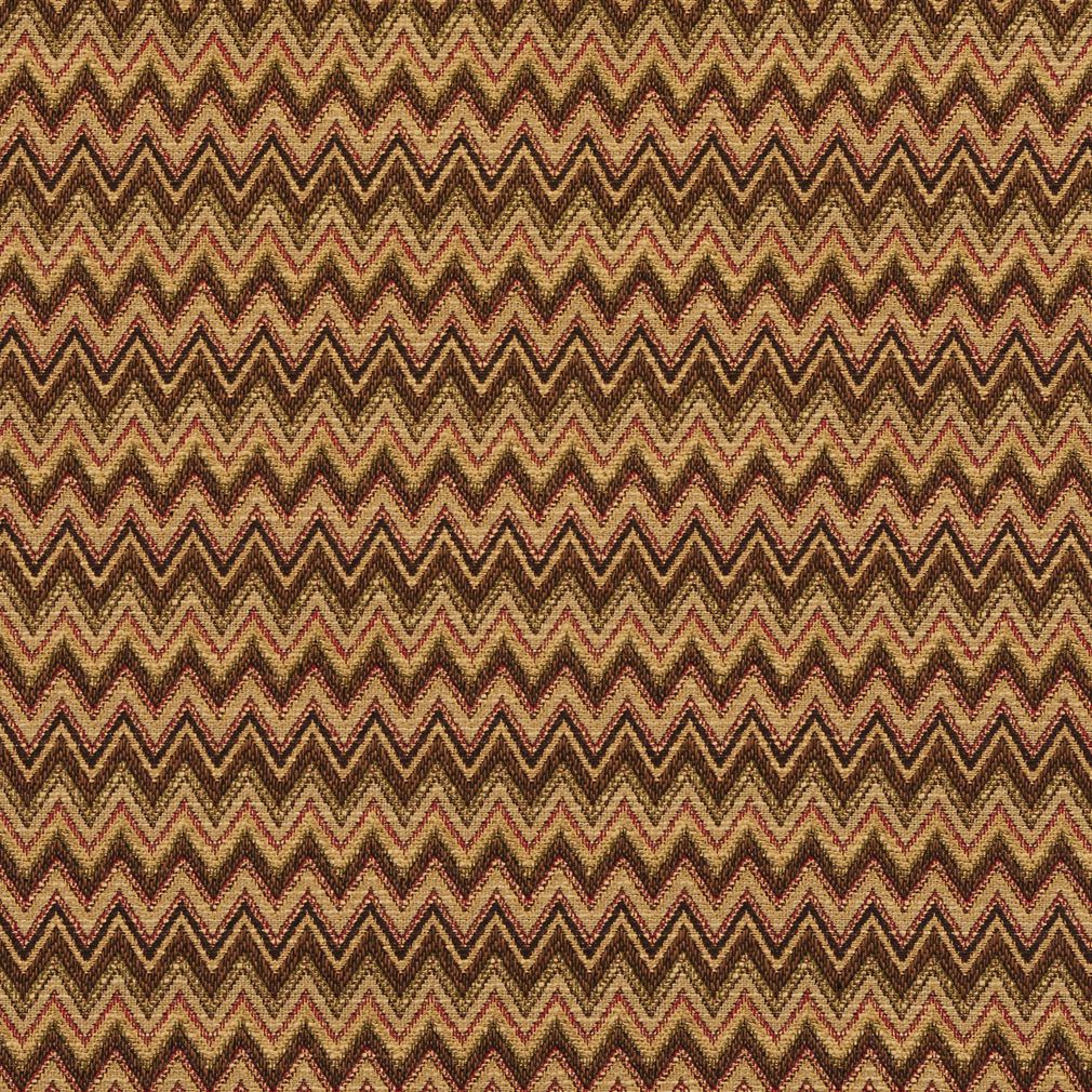 Essentials Сhevron Upholstery Fabric Brown Pink Beige / Tiki Flame