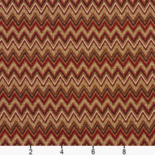 Load image into Gallery viewer, Essentials Сhevron Upholstery Fabric Burgundy Brown Beige / Adobe Flame