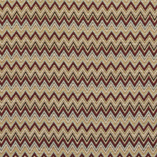 Load image into Gallery viewer, Essentials Сhevron Upholstery Fabric Cream Burgundy Gray / Veranda Flame