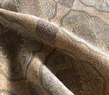 Load image into Gallery viewer, Olive Sage Green Mustard Gold Beige Medallion Chenille Upholstery Fabric