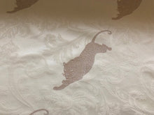 Load image into Gallery viewer, Beige Ivory Damask Jaguar Animal Pattern Toile Brocade Fabric Upholstery Drapery
