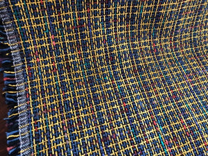 Blue Navy Purple Yellow Coral Lilac Turquoise Basketweave Woven Modern Upholstery Fabric