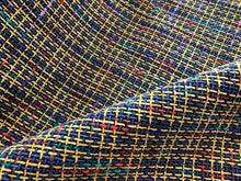 Load image into Gallery viewer, Blue Navy Purple Yellow Coral Lilac Turquoise Basketweave Woven Modern Upholstery Fabric