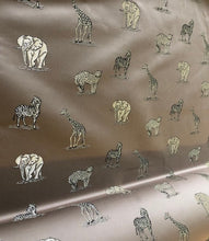 Load image into Gallery viewer, Cafe Au Lait Zebra Elephant Cheetah Giraffe Animal Upholstery Drapery Fabric