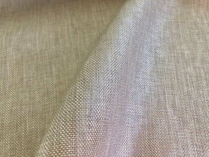 Mid Century Modern Textured Beige Faux Linen Upholstery Drapery Fabric / Flax