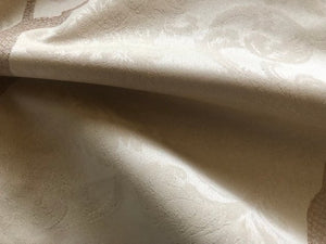 Beige Ivory Damask Jaguar Animal Pattern Toile Brocade Fabric Upholstery Drapery