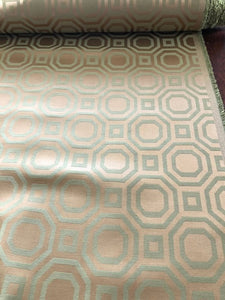 54" Wide Olive Green Dark Gold Geometric Trellis Drapery Fabric Home Decor / Lotus