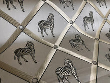 Load image into Gallery viewer, Zebra Animal Pattern Geometric Upholstery Drapery Fabric Beige Aqua Navy Blue / La&#39;France