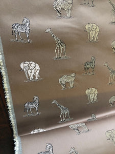 Cafe Au Lait Zebra Elephant Cheetah Giraffe Animal Upholstery Drapery Fabric
