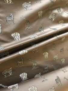 Cafe Au Lait Zebra Elephant Cheetah Giraffe Animal Upholstery Drapery Fabric