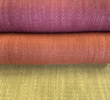 Load image into Gallery viewer, Water &amp; Stain Resistant Rose Rusty Orange Chartreuse Yellow Avocado Green MCM Upholstery Drapery Fabric FB