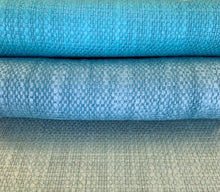 Load image into Gallery viewer, Water &amp; Stain Resistant Turquoise Blue French Blue Antique Aqua MCM Upholstery Drapery Fabric