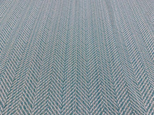 Load image into Gallery viewer, Cowtan &amp; Tout Pool Sunbrella Indoor Outdoor Teal Aqua Beige Herringbone Upholstery Fabric