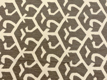 Load image into Gallery viewer, Designer Off-White Abstract Taupe Tribal Chenille Water &amp; Stain Resistant Upholstery Fabric