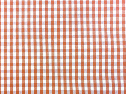 Designer Coral Cream Check Pattern Cotton Upholstery Fabric