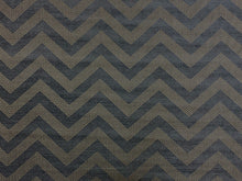 Load image into Gallery viewer, Designer Charcoal Grey Taupe Geometric Chevron Chenille Upholstery Fabric