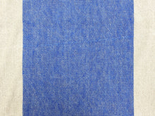 Load image into Gallery viewer, Designer Denim French Blue Greige Stripe Belgian Linen Upholstery Fabric