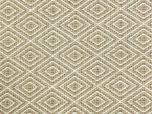Load image into Gallery viewer, Designer Wheat Beige Geometric Diamond Water &amp; Stain Resistant Upholstery Fabric