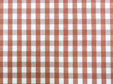 Load image into Gallery viewer, Designer Coral Cream Check Pattern Cotton Upholstery Fabric