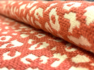 Kate Spade Designer Coral Cream Cheetah Woven Reversible Upholstery Fabric
