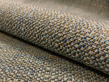 Load image into Gallery viewer, Designer Olive Green Teal Blue MCM Water &amp; Stain Resistant Tweed Upholstery Fabric