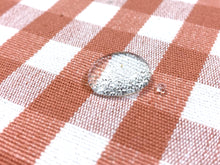 Load image into Gallery viewer, Designer Coral Cream Check Pattern Cotton Upholstery Fabric