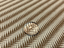 Load image into Gallery viewer, Designer Aqua Blue Brown Ticking Stripe Water &amp; Stain Resistant Upholstery Drapery Fabric