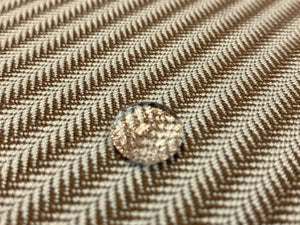 Designer Aqua Blue Brown Ticking Stripe Water & Stain Resistant Upholstery Drapery Fabric
