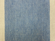 Load image into Gallery viewer, Designer Denim French Blue Greige Stripe Belgian Linen Upholstery Fabric