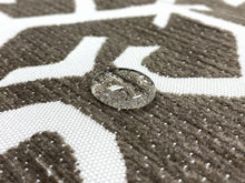 Load image into Gallery viewer, Designer Off-White Abstract Taupe Tribal Chenille Water &amp; Stain Resistant Upholstery Fabric