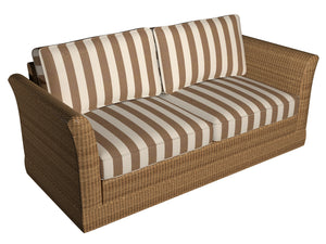 Essentials Indoor Outdoor Tan Upholstery Stripe Fabric / Khaki